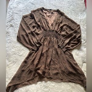 Fate Brown Long Sleeve Dress size large